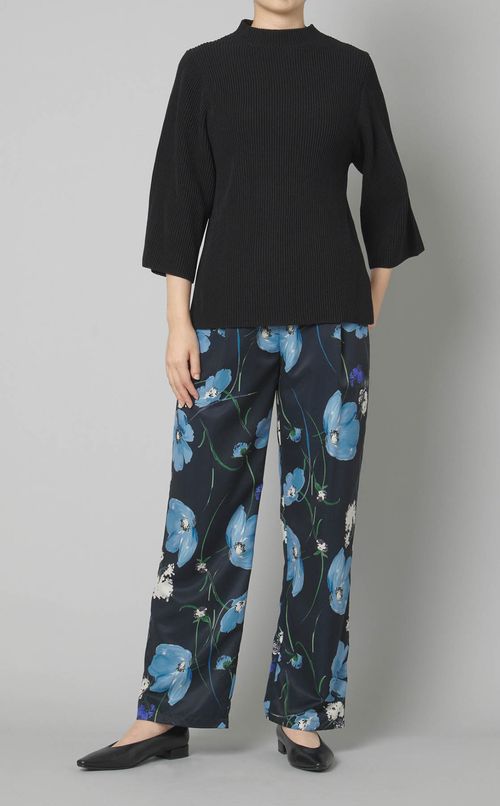 フラワープリントワイドパンツ