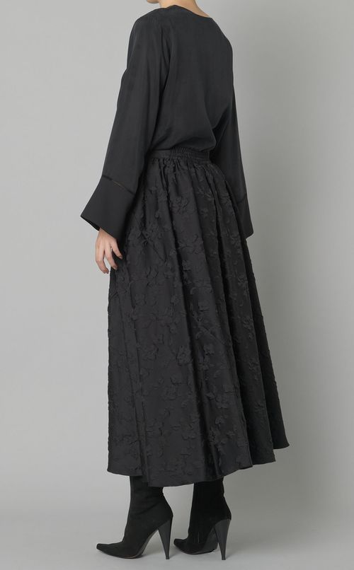 フラワージャガードフレアスカート