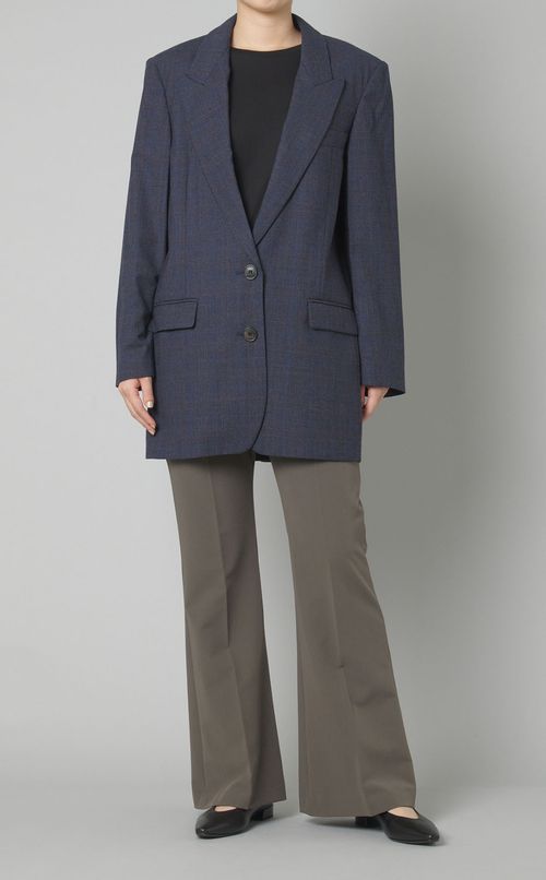 ウール混チェックシングルジャケット