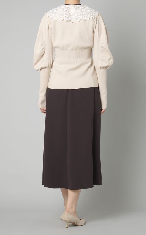 レースカラーニットカーディガン