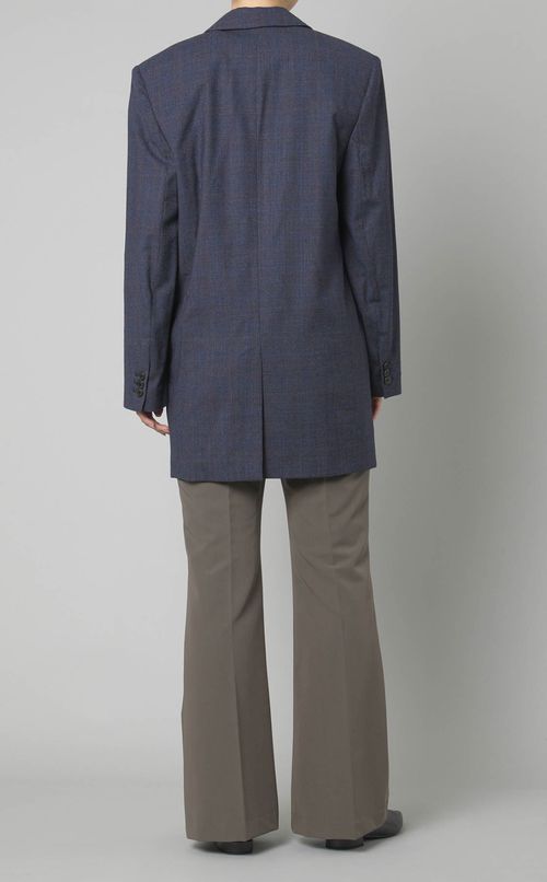 ウール混チェックシングルジャケット