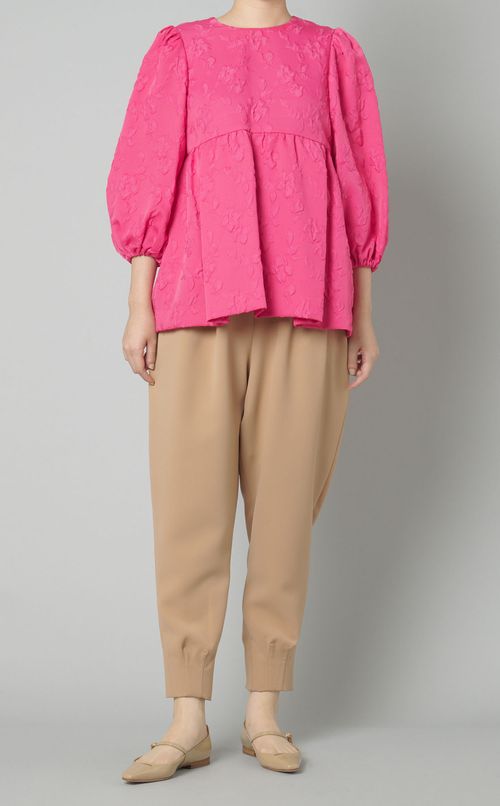 フラワージャガードブラウス