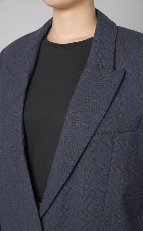 ウール混チェックシングルジャケット