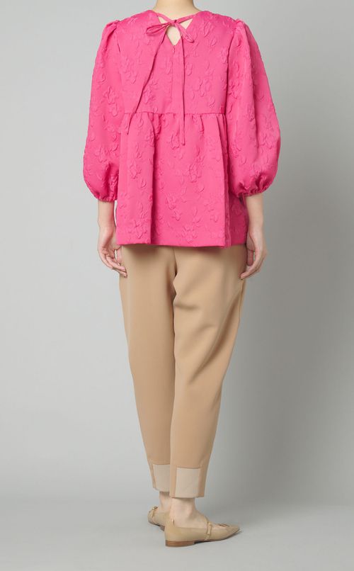 フラワージャガードブラウス