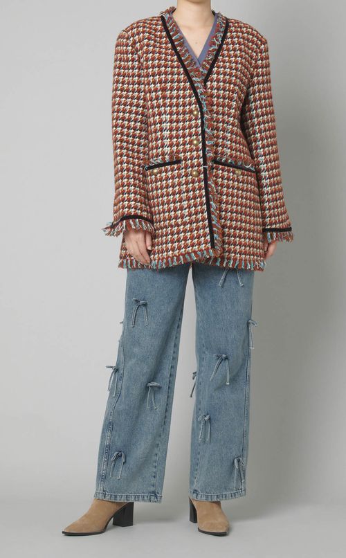 ミックスツイードVネックジャケット