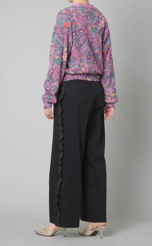 フラワープリントVネックカーディガン