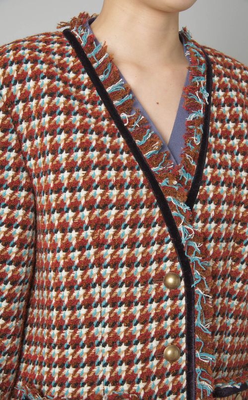 ミックスツイードVネックジャケット