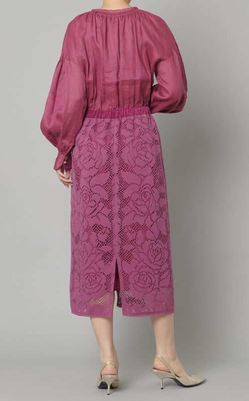 カーテンレースドッキングワンピース