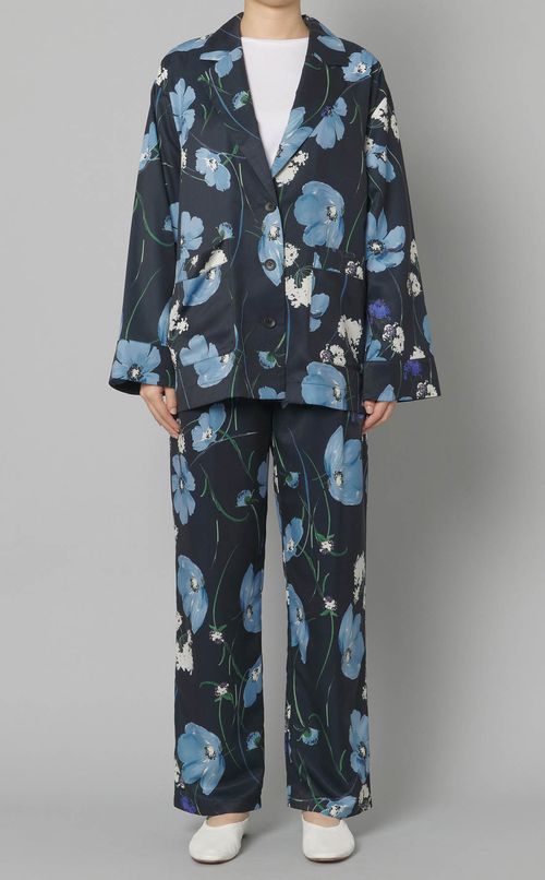 フラワープリントシャツジャケット