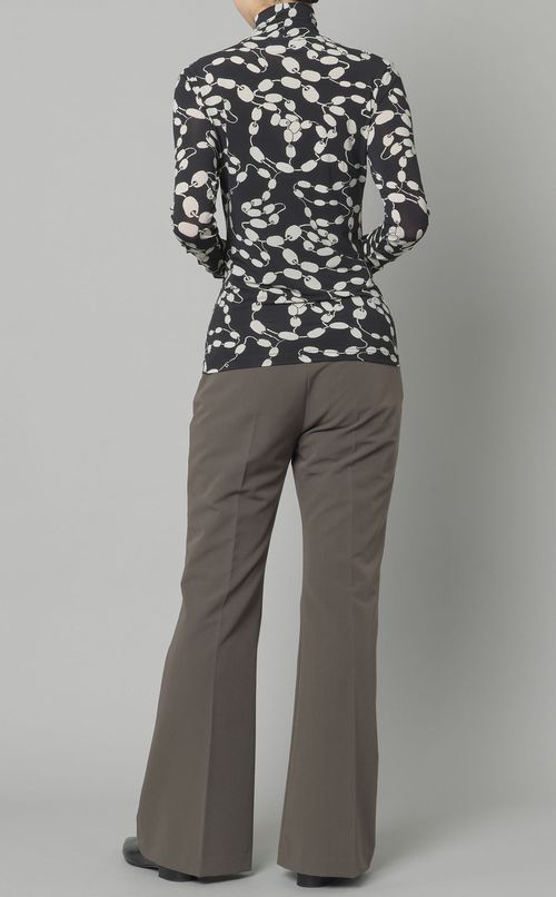 ローププリントハイネックトップス