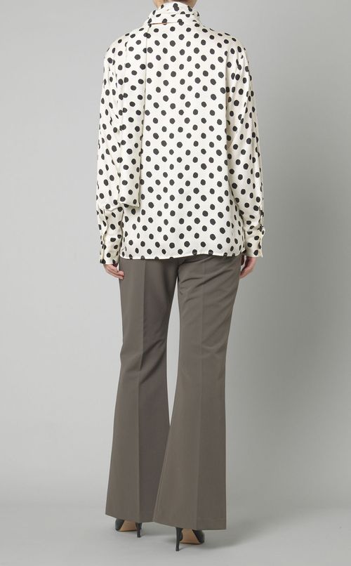 ドットプリントスカーフネックブラウス