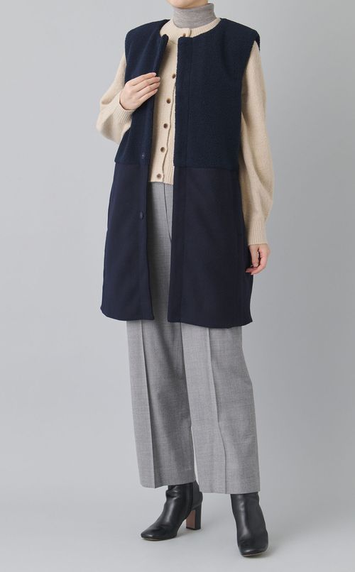 ウール混ワイドパンツ