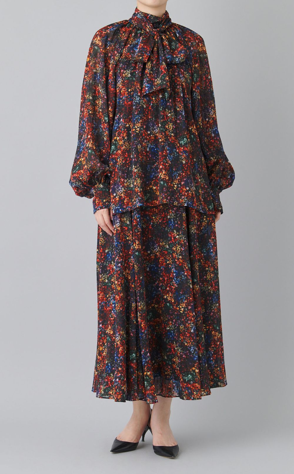 ミニフラワープリントギャザースカート