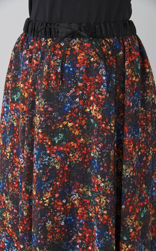 ミニフラワープリントギャザースカート