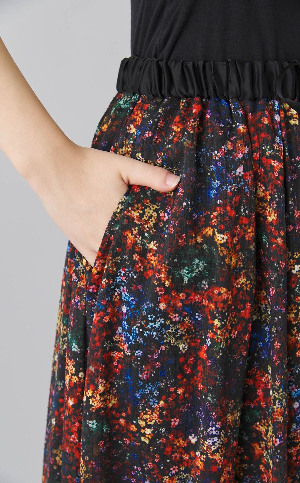 ミニフラワープリントギャザースカート