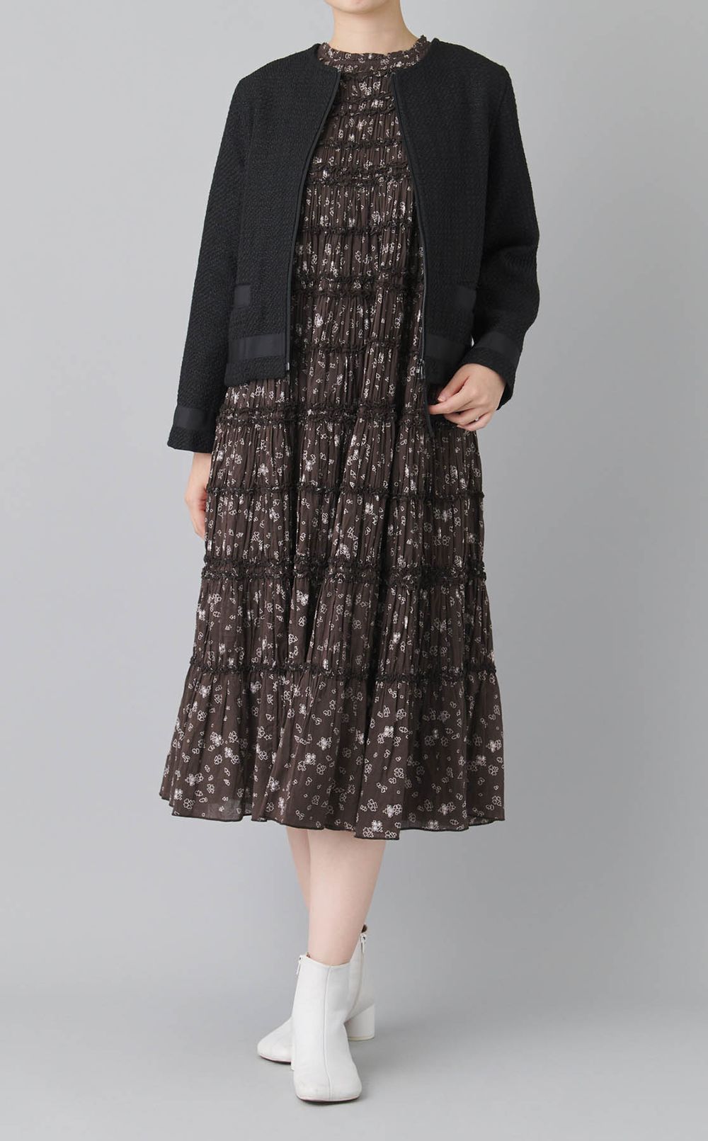 コットンギャザーロングワンピース