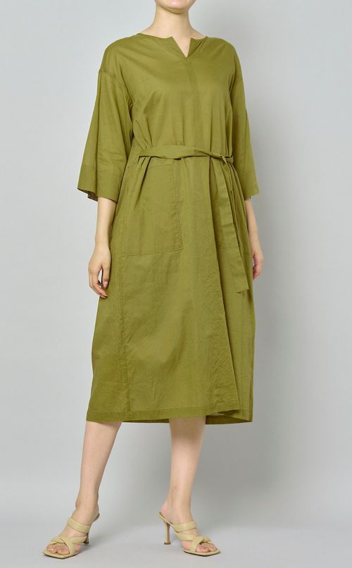 ベルト付ボタニカルダイワンピース