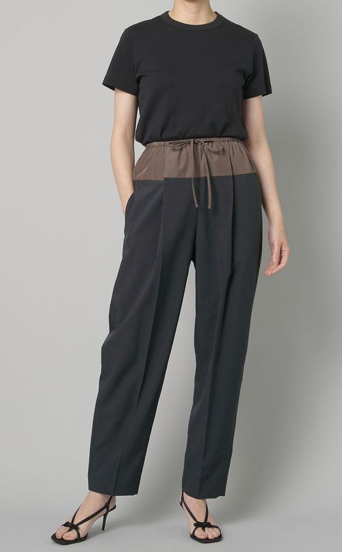 バイカラードローストリングパンツ