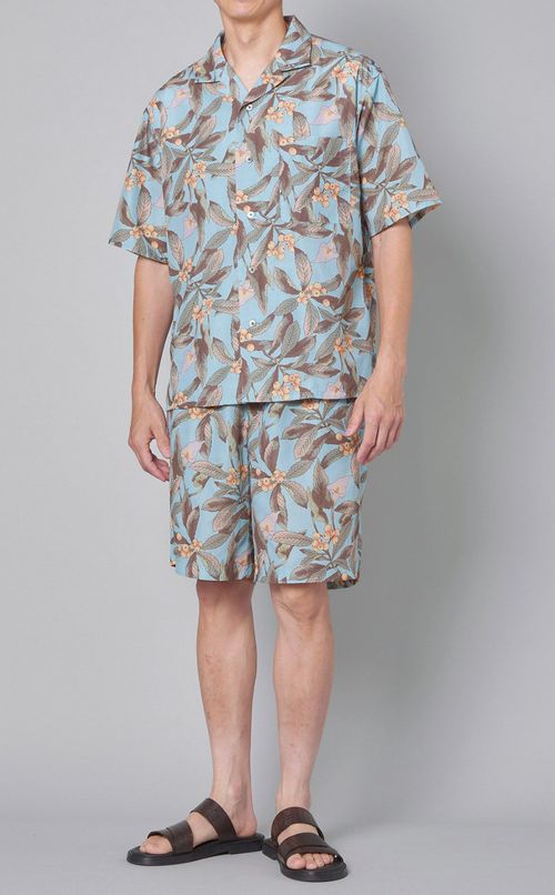 ロンシャンプリントオープンカラーシャツ