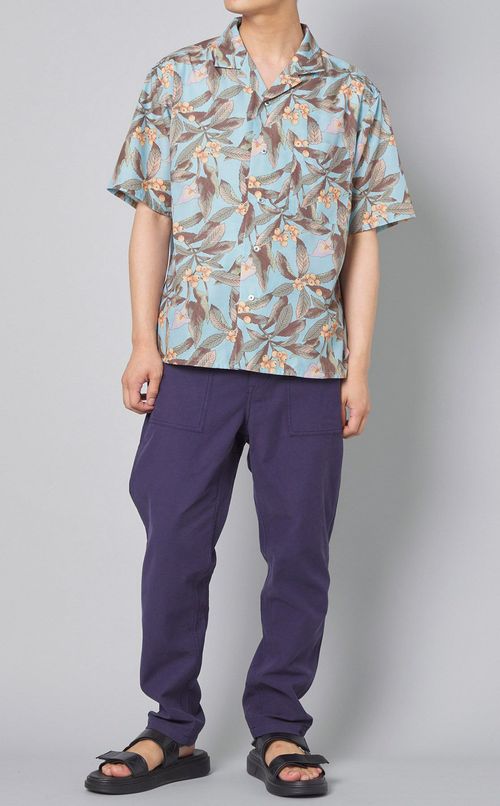 ロンシャンプリントオープンカラーシャツ