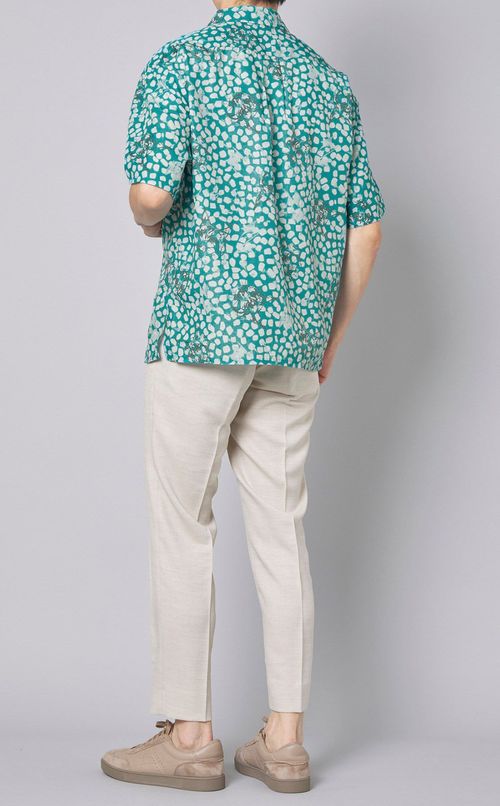 ロンシャンプリントオープンカラーシャツ