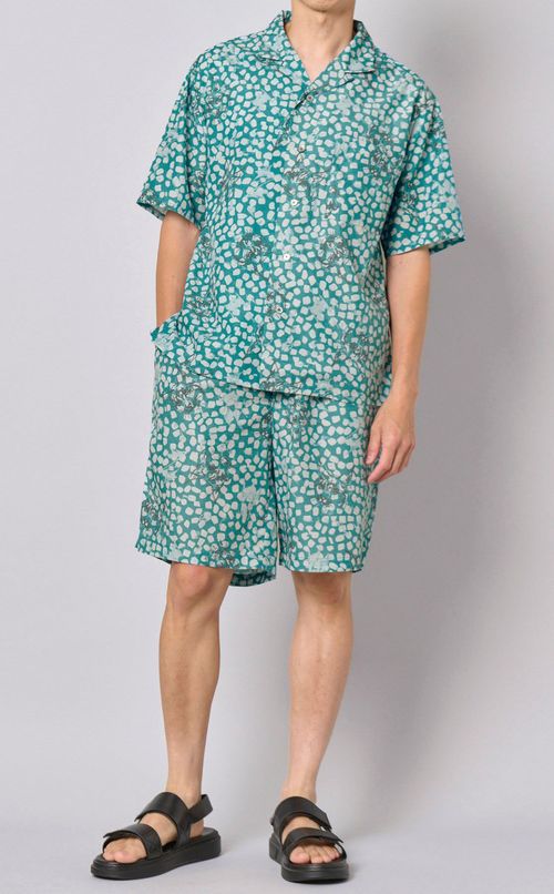 ロンシャンプリントオープンカラーシャツ