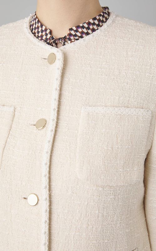 コットンツイードノーカラージャケット