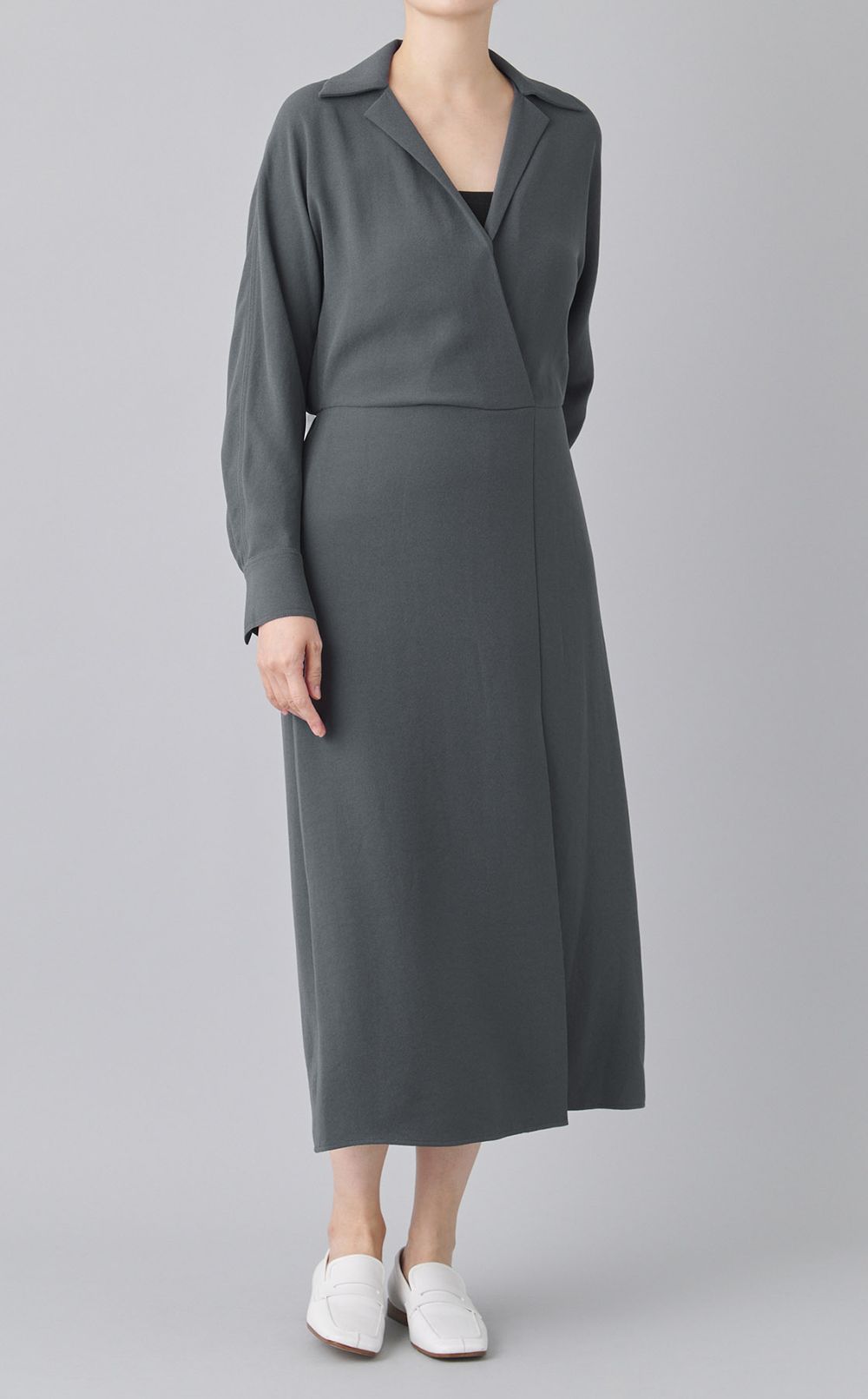 カシュクール切替シャツワンピース