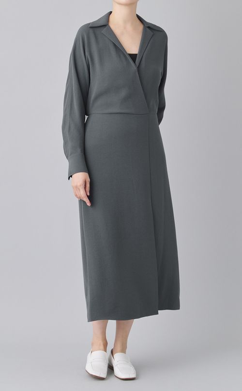 カシュクール切替シャツワンピース