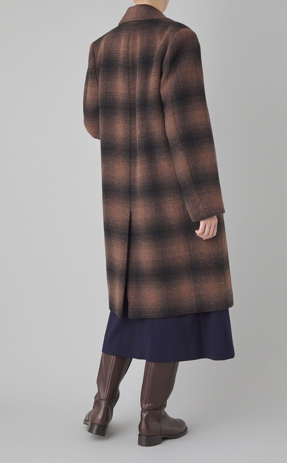 ブラッシュチェックテーラードコート