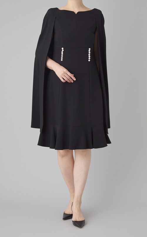 パールボタンケープドレス