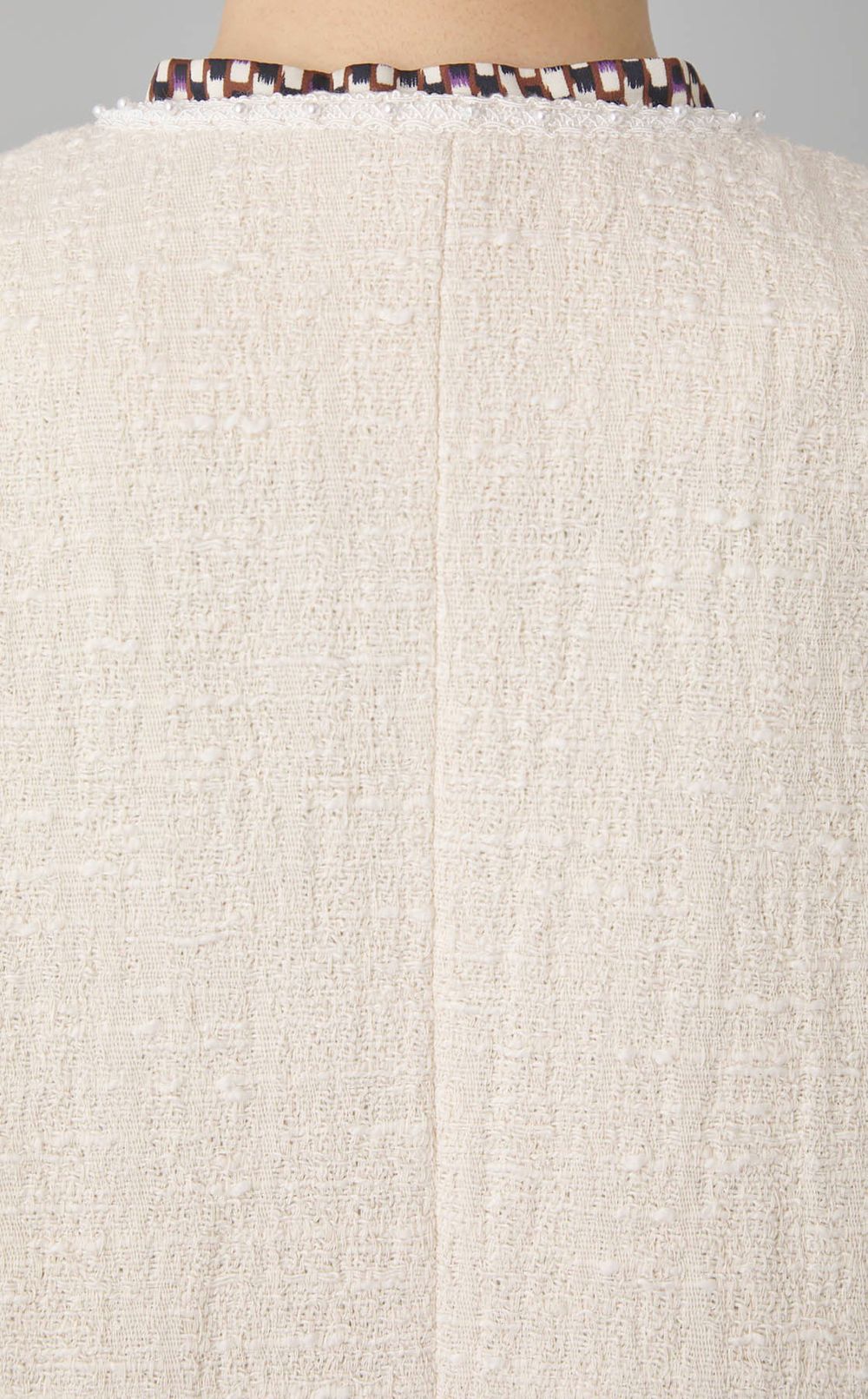 コットンツイードノーカラージャケット