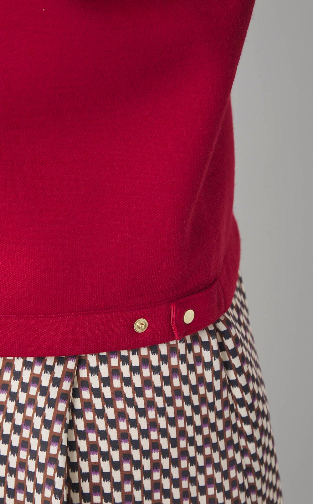 ノーカラードットボタンカーディガン