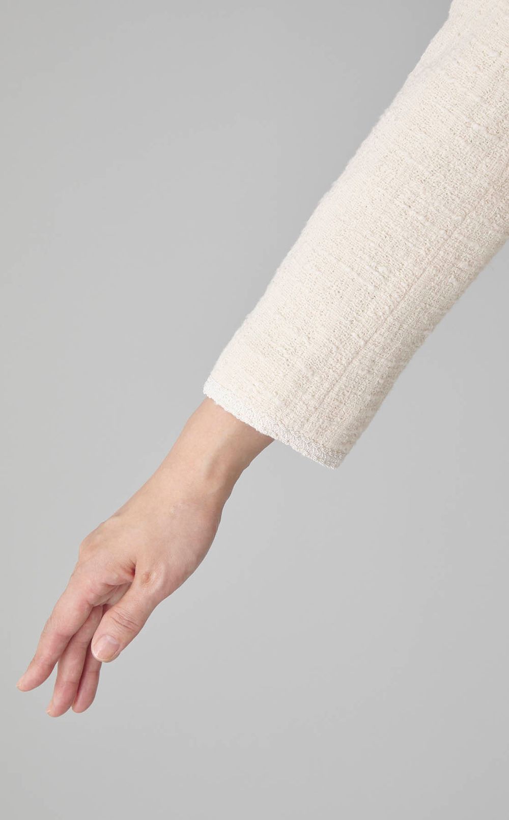 コットンツイードノーカラージャケット