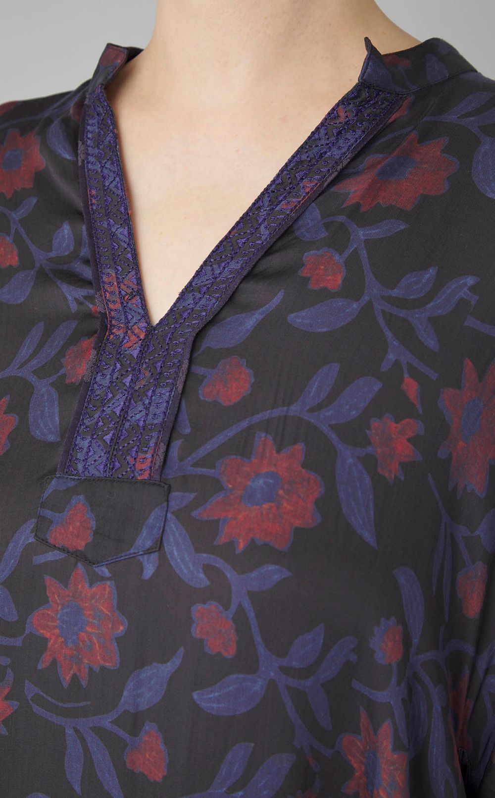 モダールサテンクレマティスプリントドレス