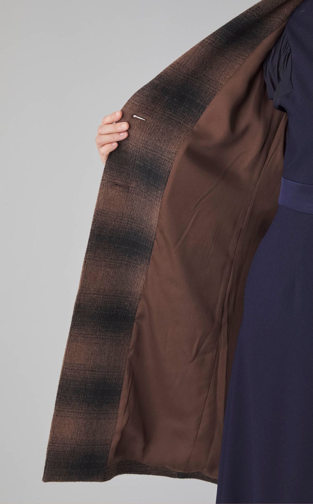 ブラッシュチェックテーラードコート