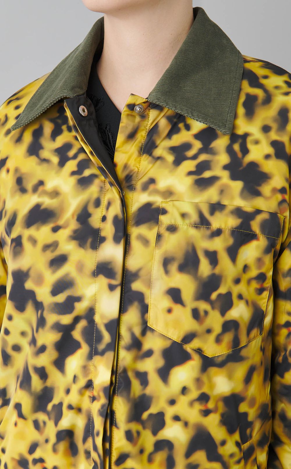 スポットプリントキルテッドブルゾン