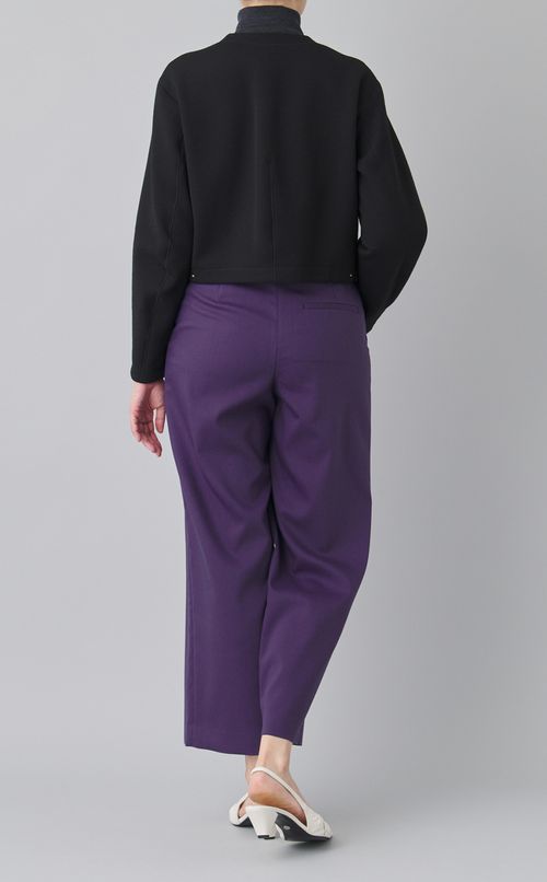 ノーカラードットボタンカーディガン