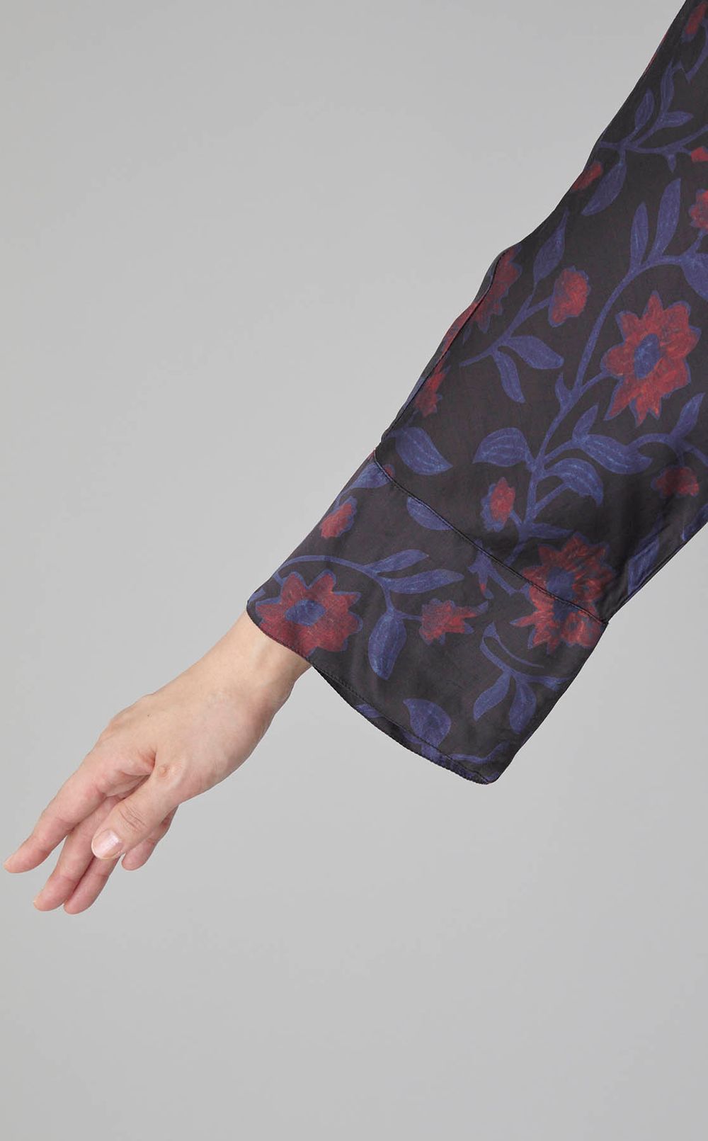 モダールサテンクレマティスプリントドレス