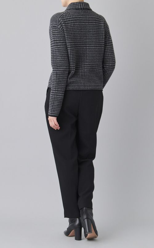 ウールカシミヤチェックニットブルゾン