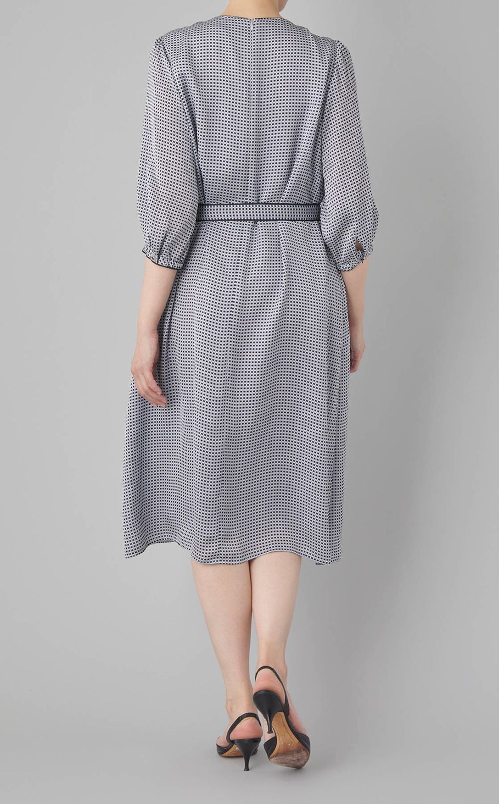 ドットプリントタックワンピース