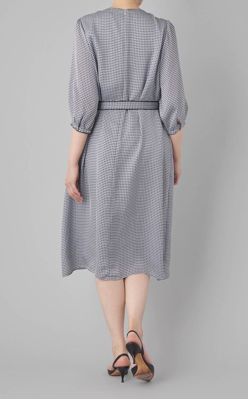 ドットプリントタックワンピース