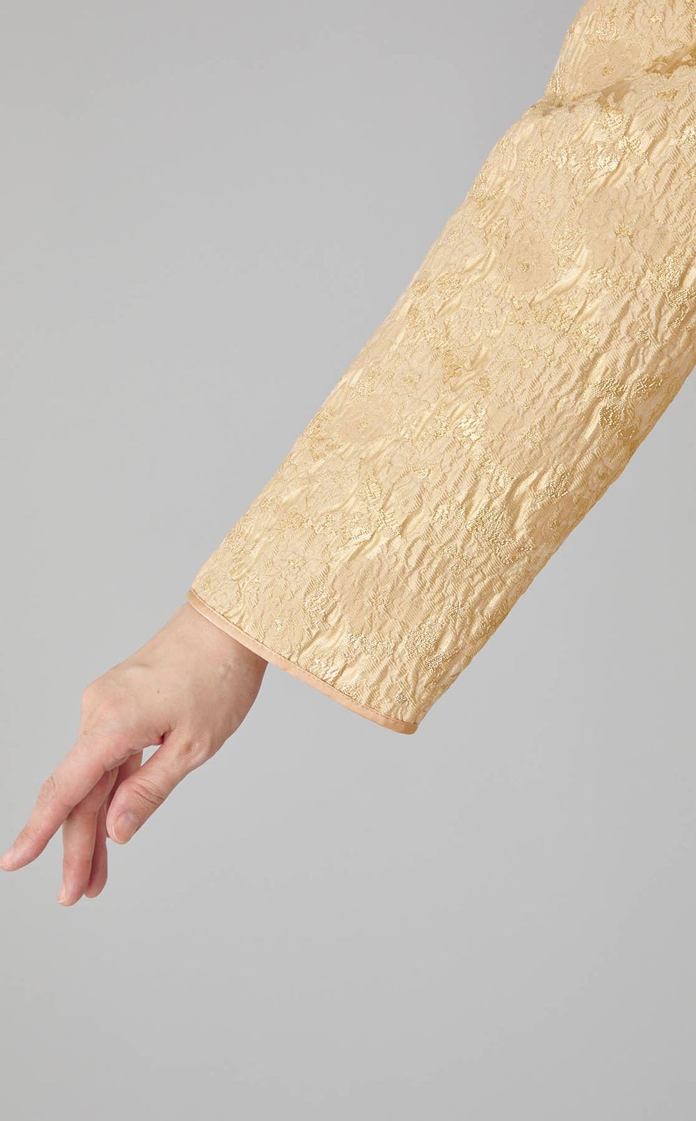 フラワージャガードノーカラーコート