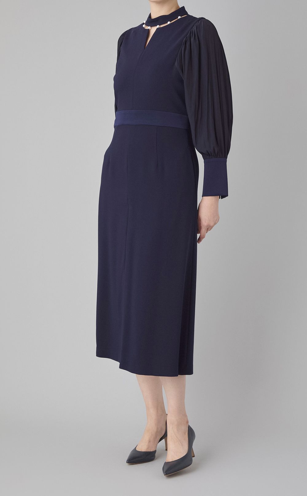 2wayネックパール付ドレス