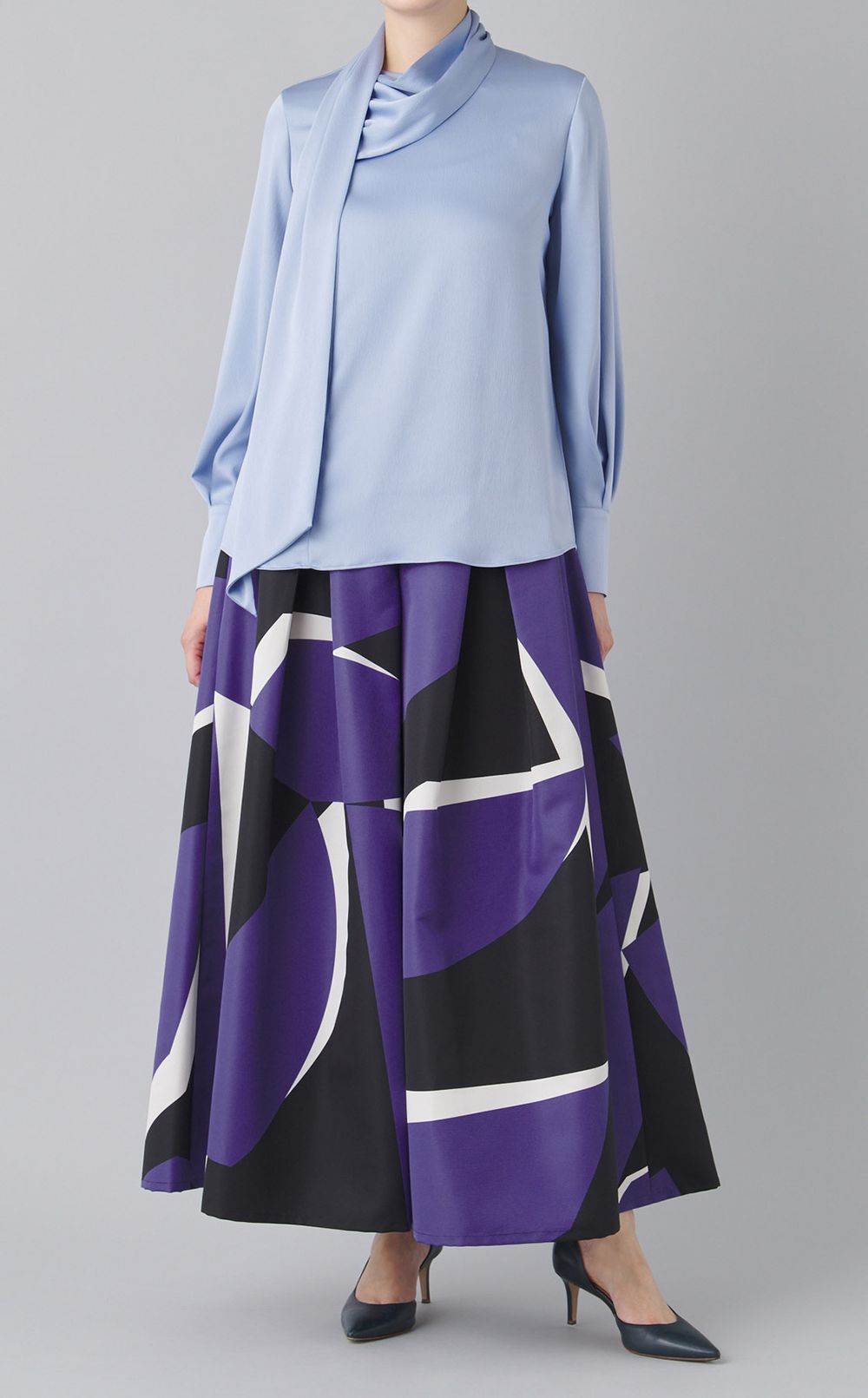 プリントボックスプリーツワイドパンツ