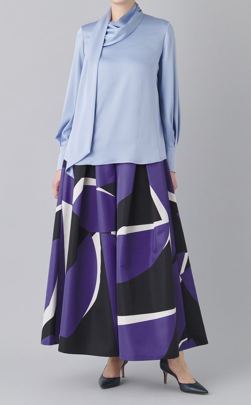 プリントボックスプリーツワイドパンツ