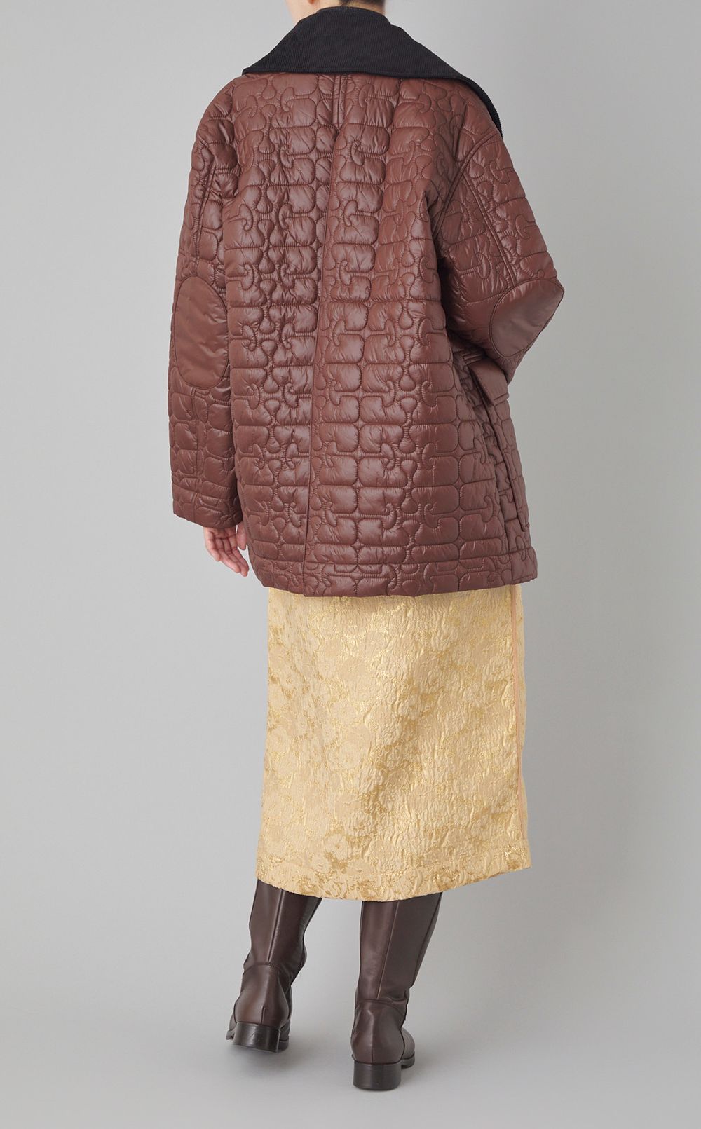 シャイニーキルティングブルゾン