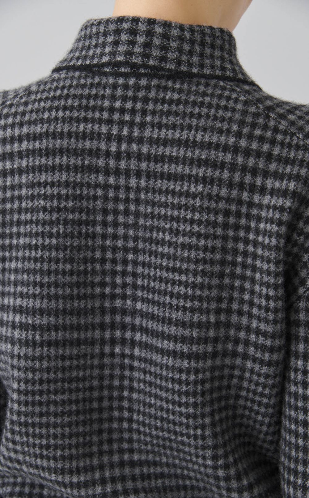 ウールカシミヤチェックニットブルゾン