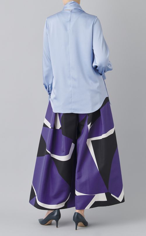 プリントボックスプリーツワイドパンツ