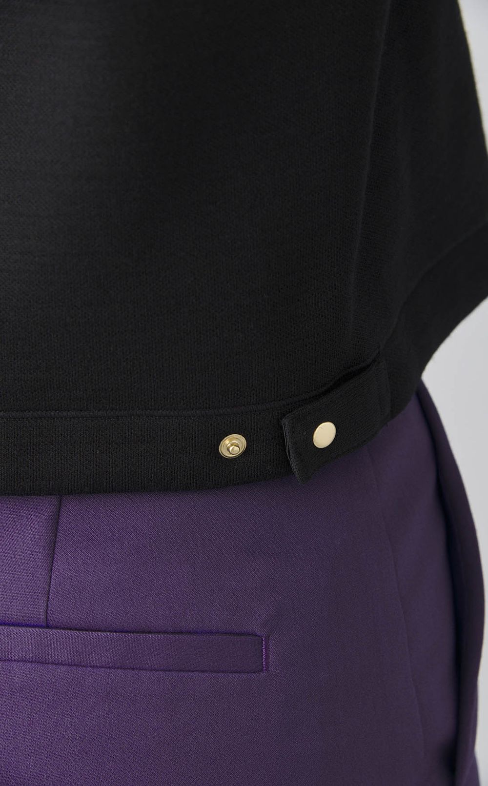 ノーカラードットボタンカーディガン